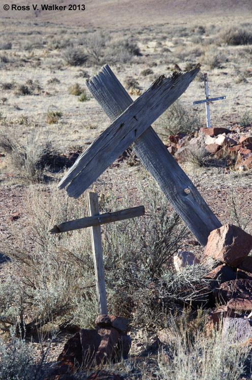 Anonymous cemetery crosses, Tunnel, Nevada