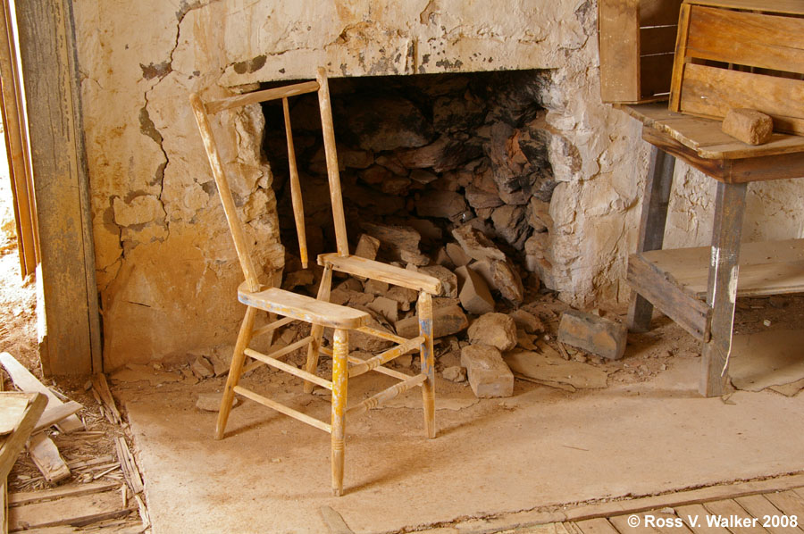 Crumbling fireplace, Vulture City, Arizona