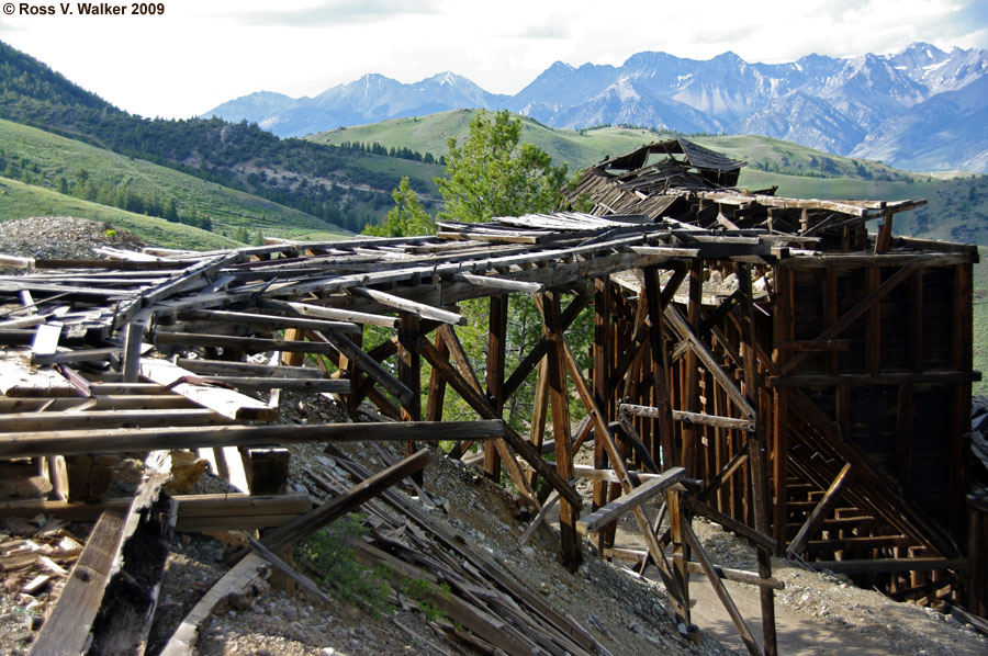 Ore car tracks, White Knob Mountain, Idaho