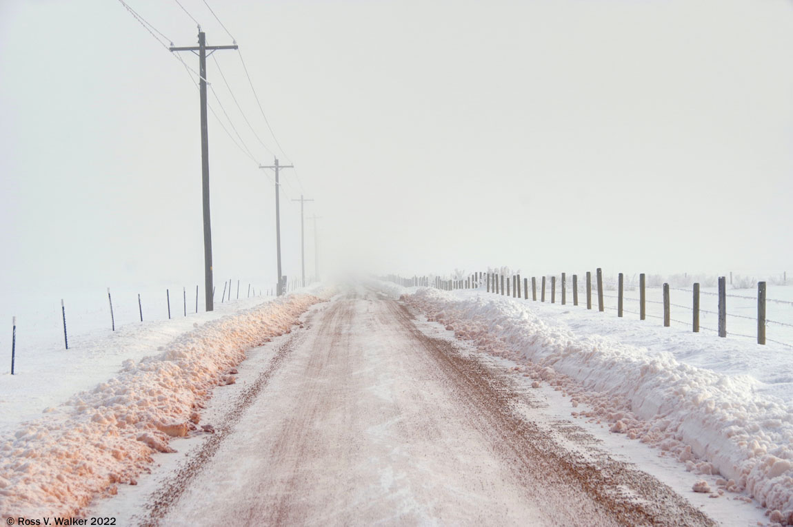 Back road fog, Cutler Lane, between Montpelier and Ovid, Idaho