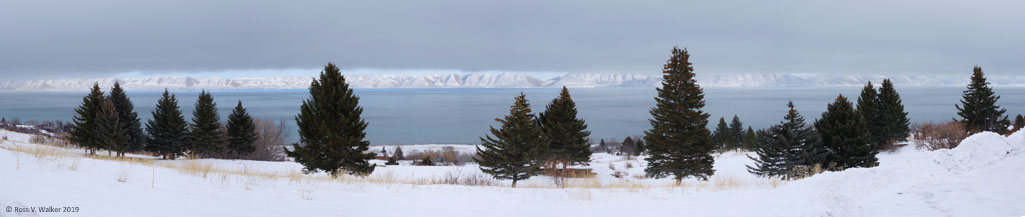 A four shot panorama of Bear Lake from Bear Lake West, Idaho