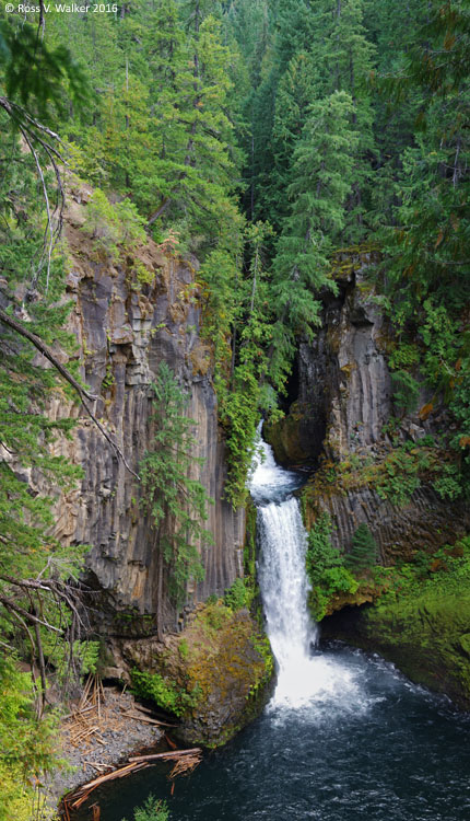A three shot panorama of Toketee Falls, Oregon.
