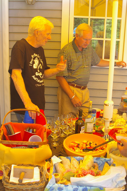 Picnic under a yellow umbrella, Home of Laurie Wrable, Newtown, Connecticut 