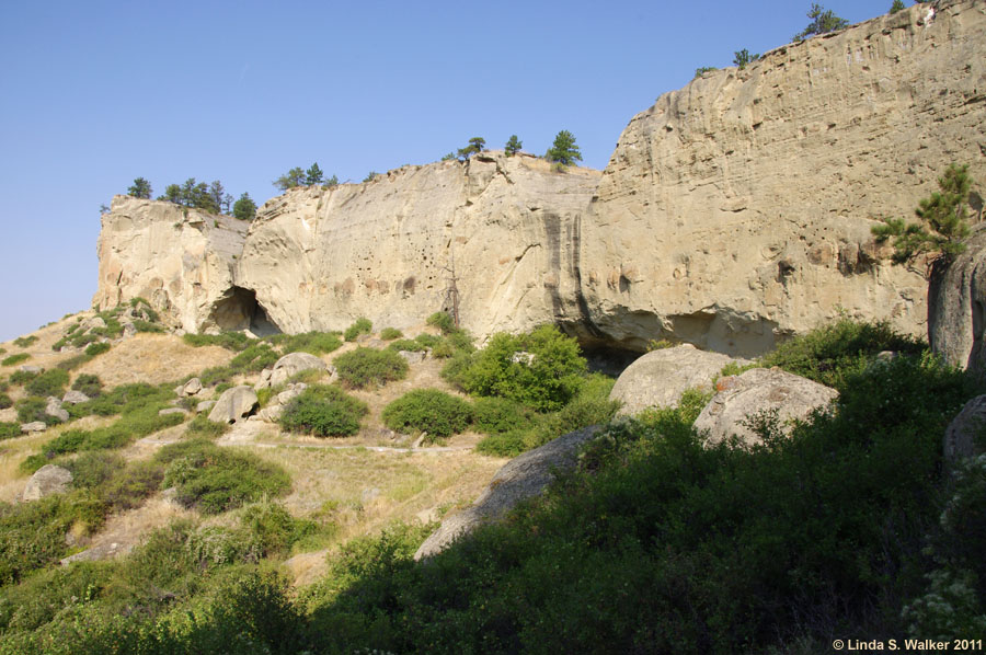 Sandstone bluff at Pictograph Caves State Park, Montana