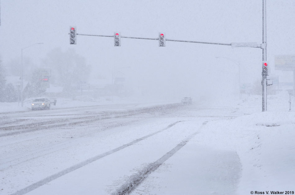Blizzard at 4th and Washington, Montpelier, Idaho
